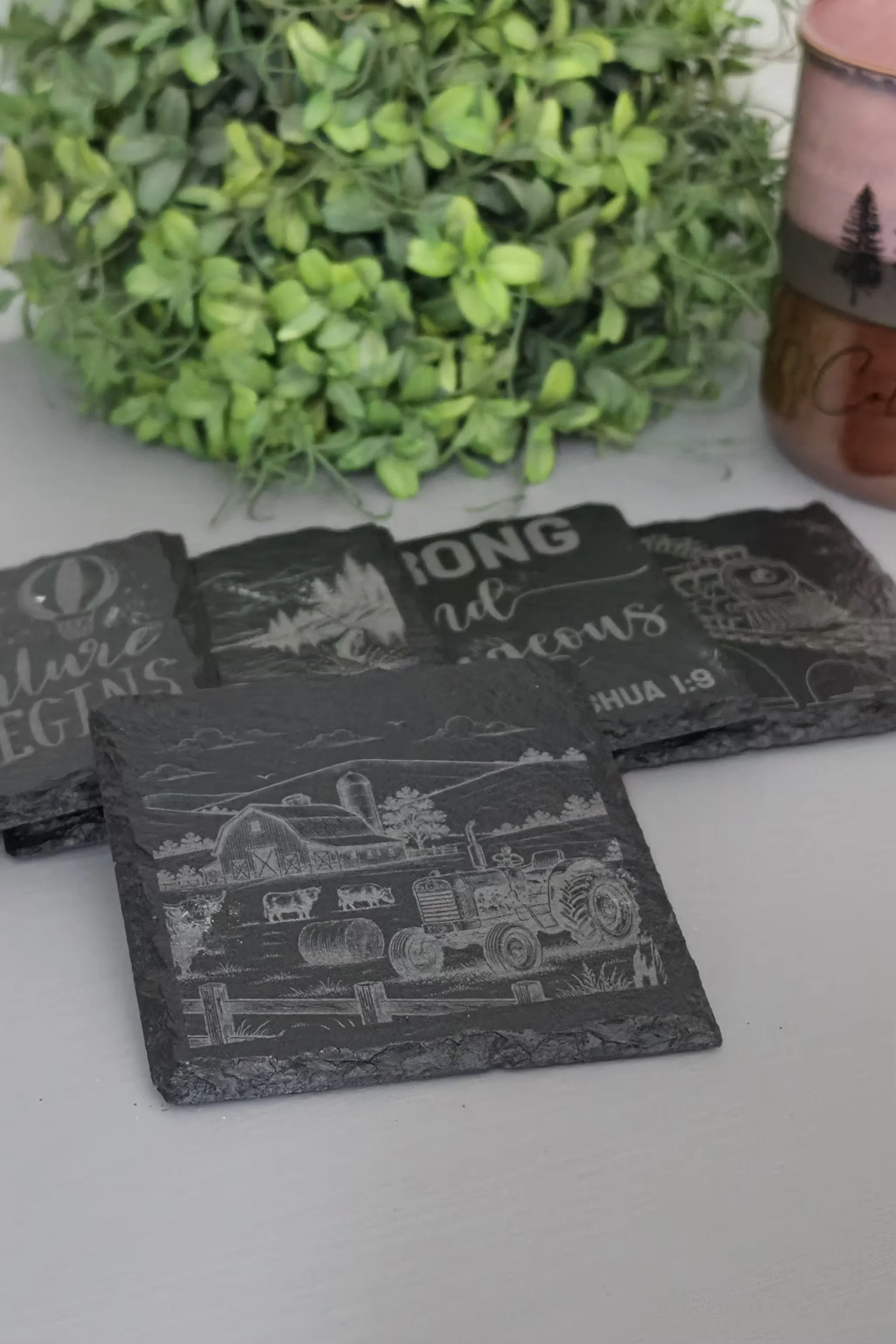 Great Outdoors Slate Coaster Set (Set of 5)