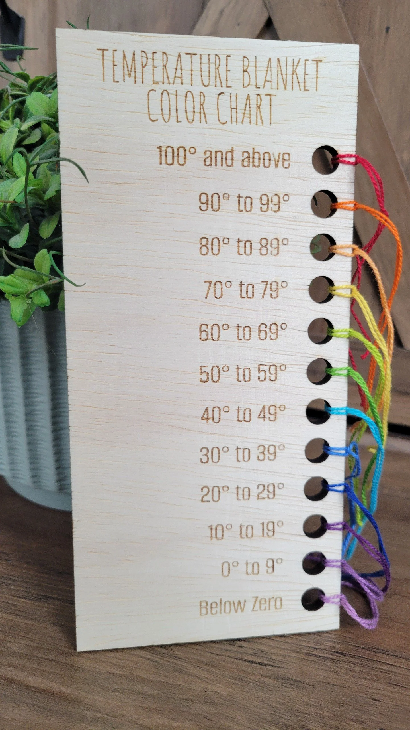 Temperature Blanket Color Chart Organizer