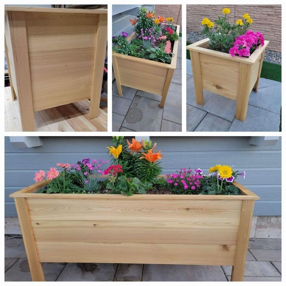 Handcrafted Cedar Raised Garden Planter Box