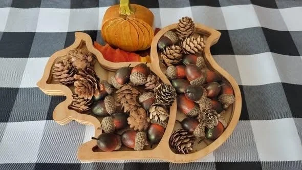 Handcrafted Wooden Squirrel Serving Tray