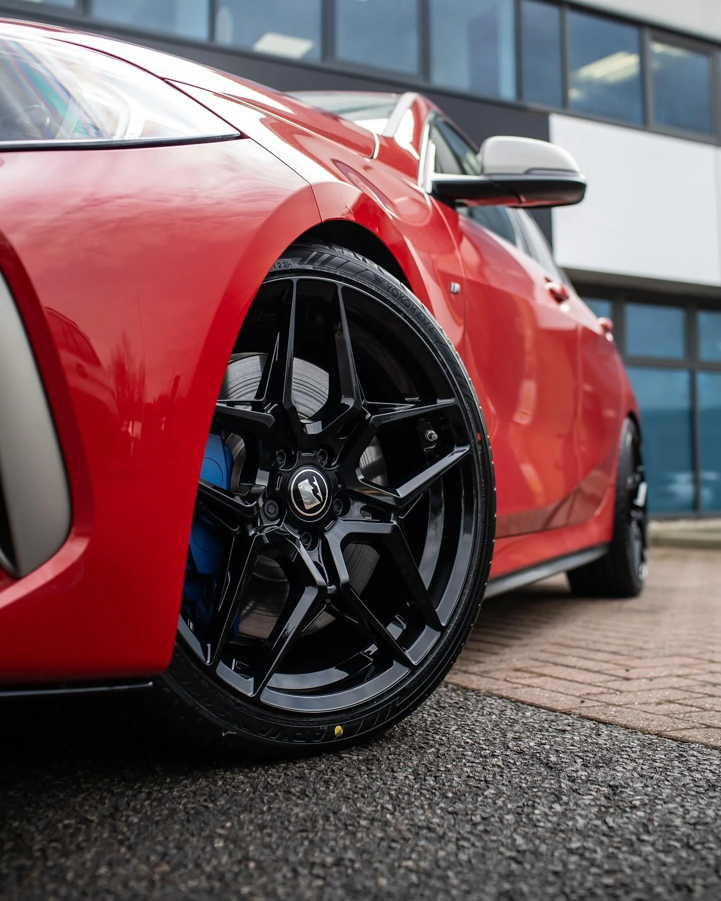 Black on red 👌🏼

19&rdquo; MW-1 on this M135i, with matching black wheel bolts &amp; locker. 

Mounted on @yokohama_tyres_uk 

#MotechStance #MW1 #19s #M135i #BMW #MotechWheels #RedCar #AllBlackEverything #XDrive #Yokohama #Tyres