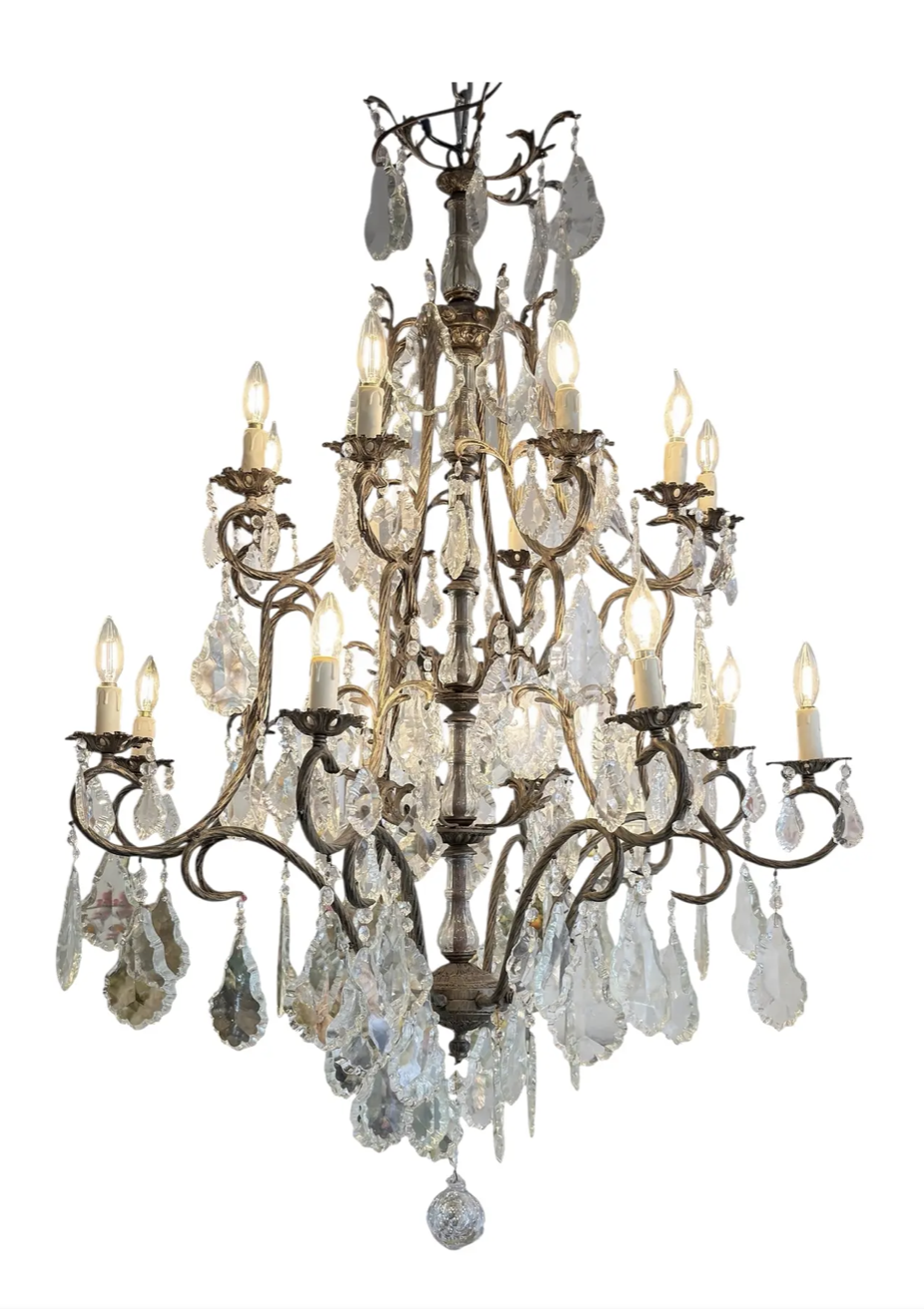 Huge 16 Lite French Crystal Chandelier