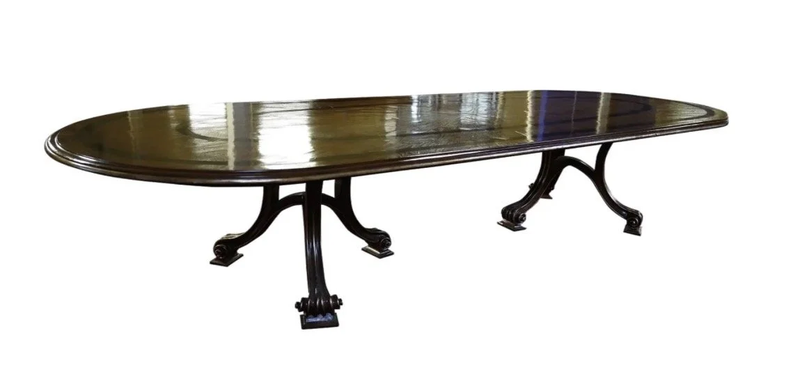 Huge Therien Studios Workshops for Dessin Fournir Double Pedestal Volute Dining Table