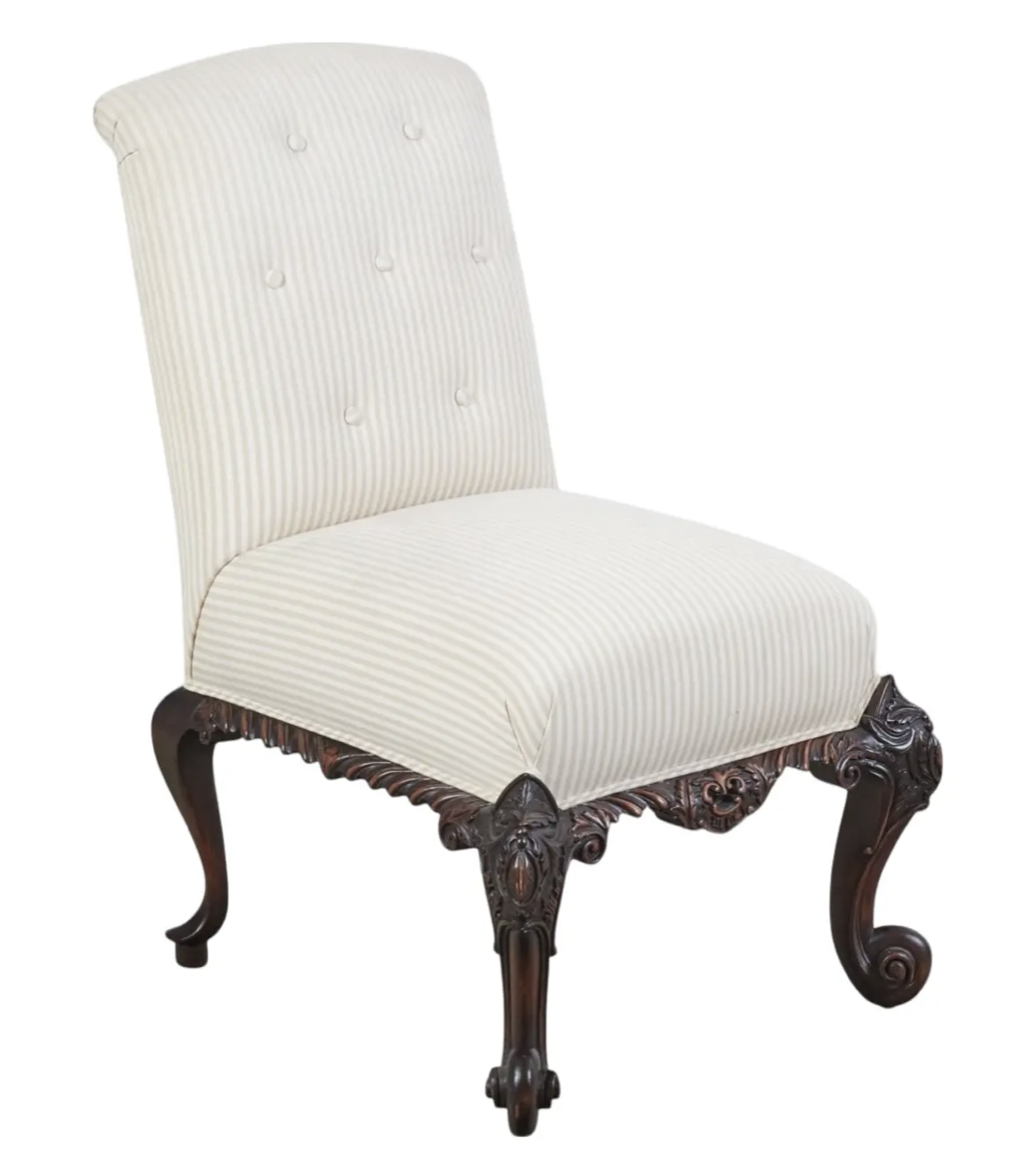 Charles & Charles George II Style Walnut Side Slipper Chair 1 of 4