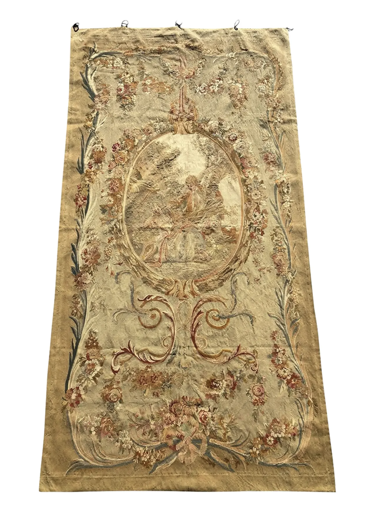 Large Antique 19th C French Aubusson Tapestry