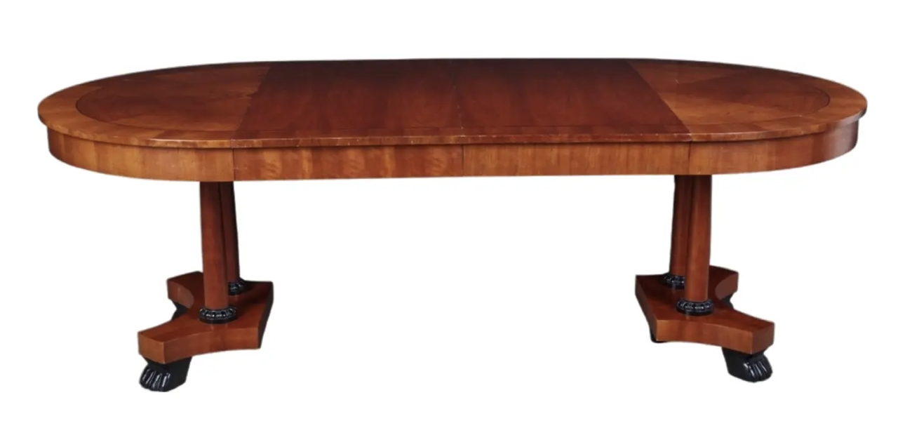 Biedermeier Style Baker Furniture Company 46 to 90” Extension Dining Table