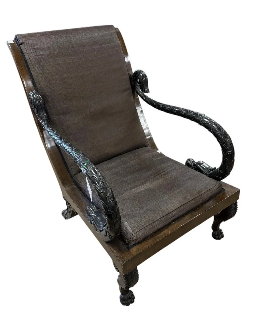 Quatrain for Dessin Fournir Italian Empire Style Serpent Armchair