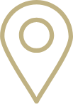 Golden map pin icon on a white background.