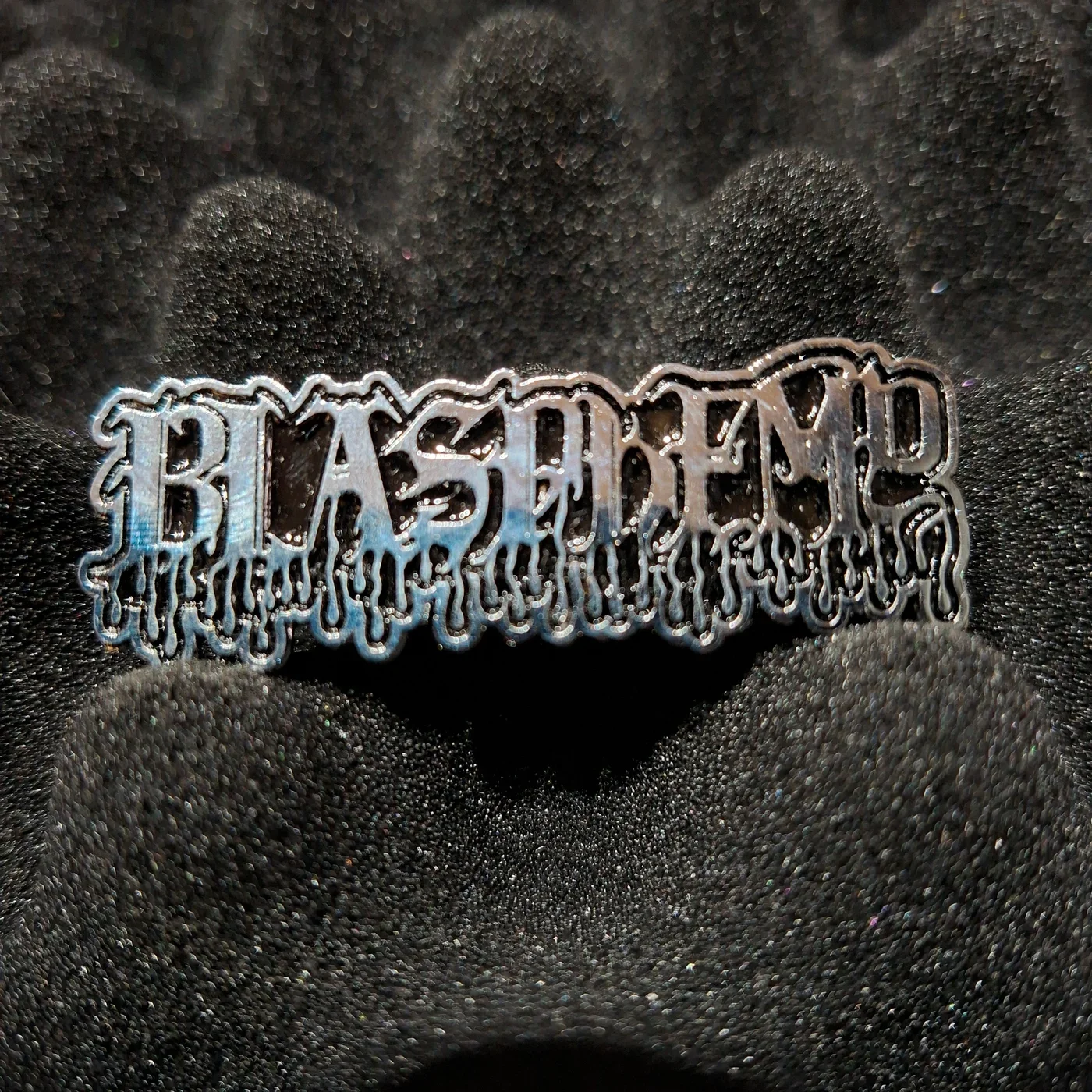 Blasphemy logo pin