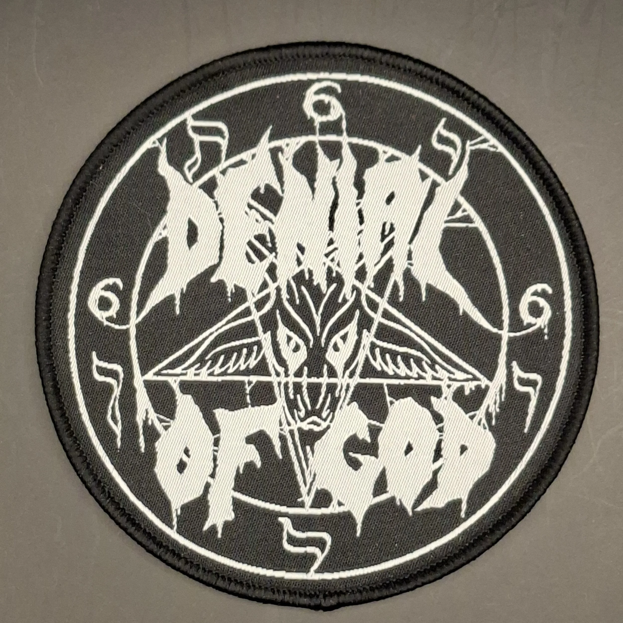Denial Of God white logo patch