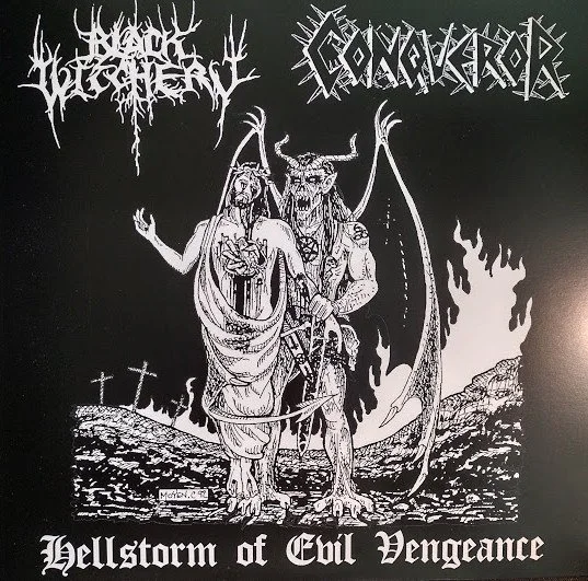 Black Witchery/Conqueror "Hellstorm of evil vengeance" split LP