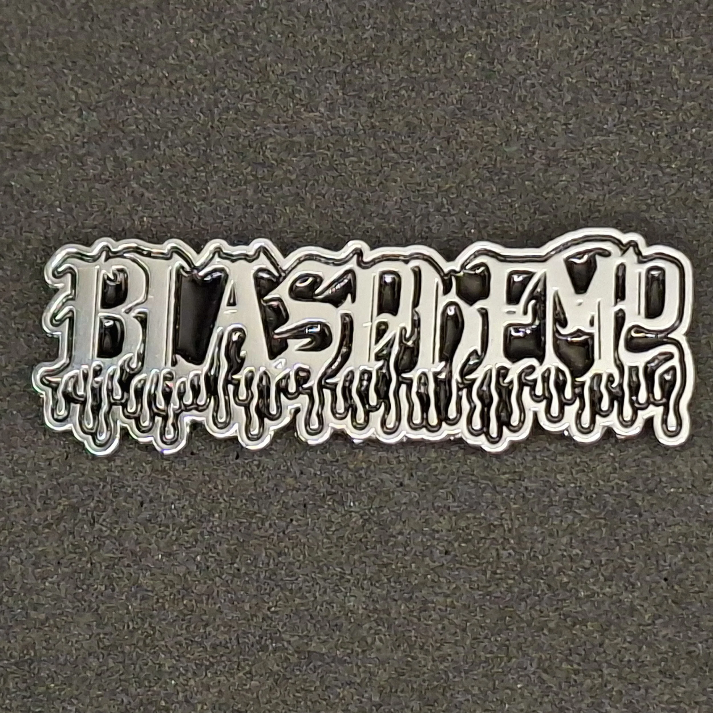 Blasphemy logo pin