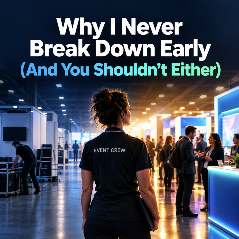      
  

 
  
     

   
   
     
      
     
      The Floor
     
     
      Why I Never Break Down Early (And You Shouldn&rsquo;t Either)
     
     
      The last hour of a trade show is when your competition quits. It is also when t