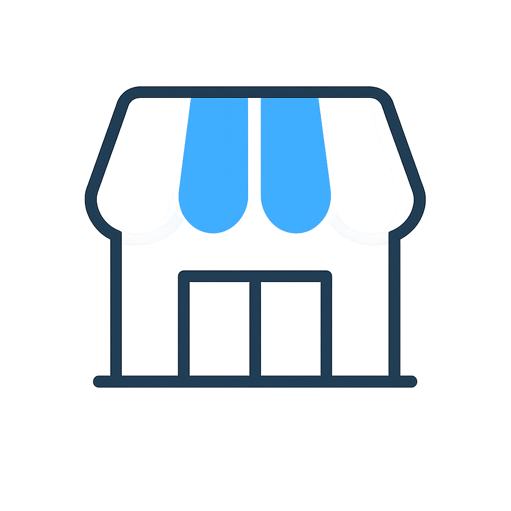 Digital illustration of a small event booth with a blue awning and double doors, minimalistic style. This represents all the money spent on booths that may or may not help you convert leads.