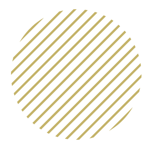 A large circle filled with diagonal beige stripes on a black background.