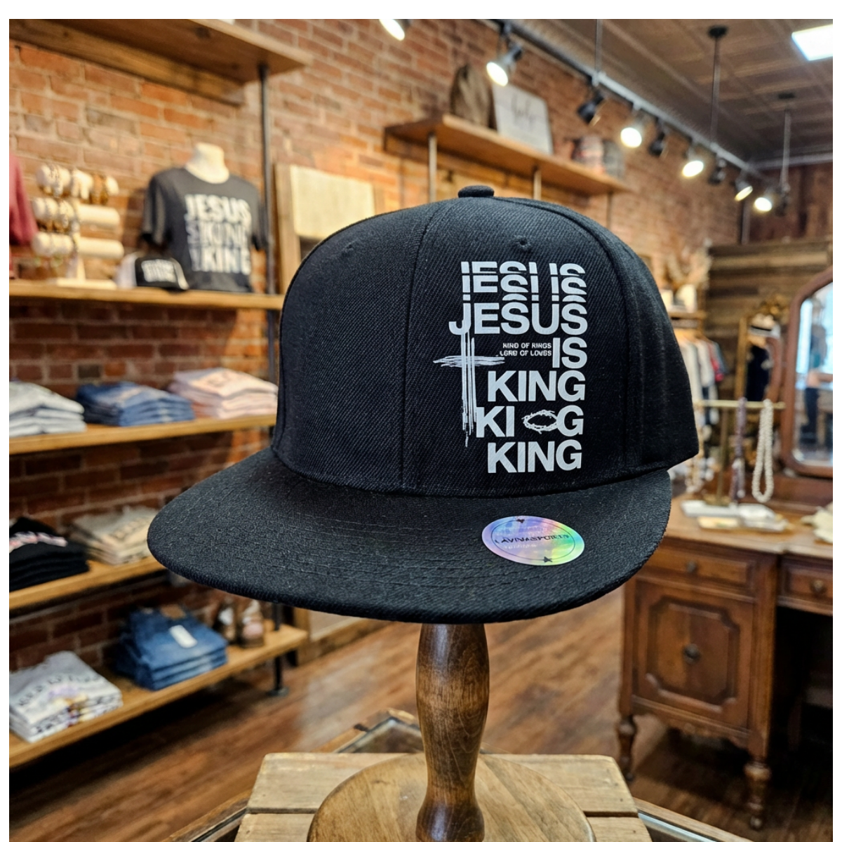 Jesus is King b Hat display 2.png