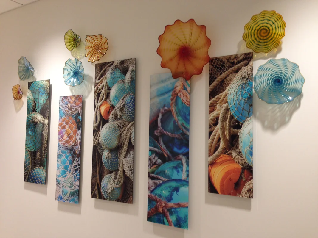 Hand Blown Glass and Giclee on Acrylic