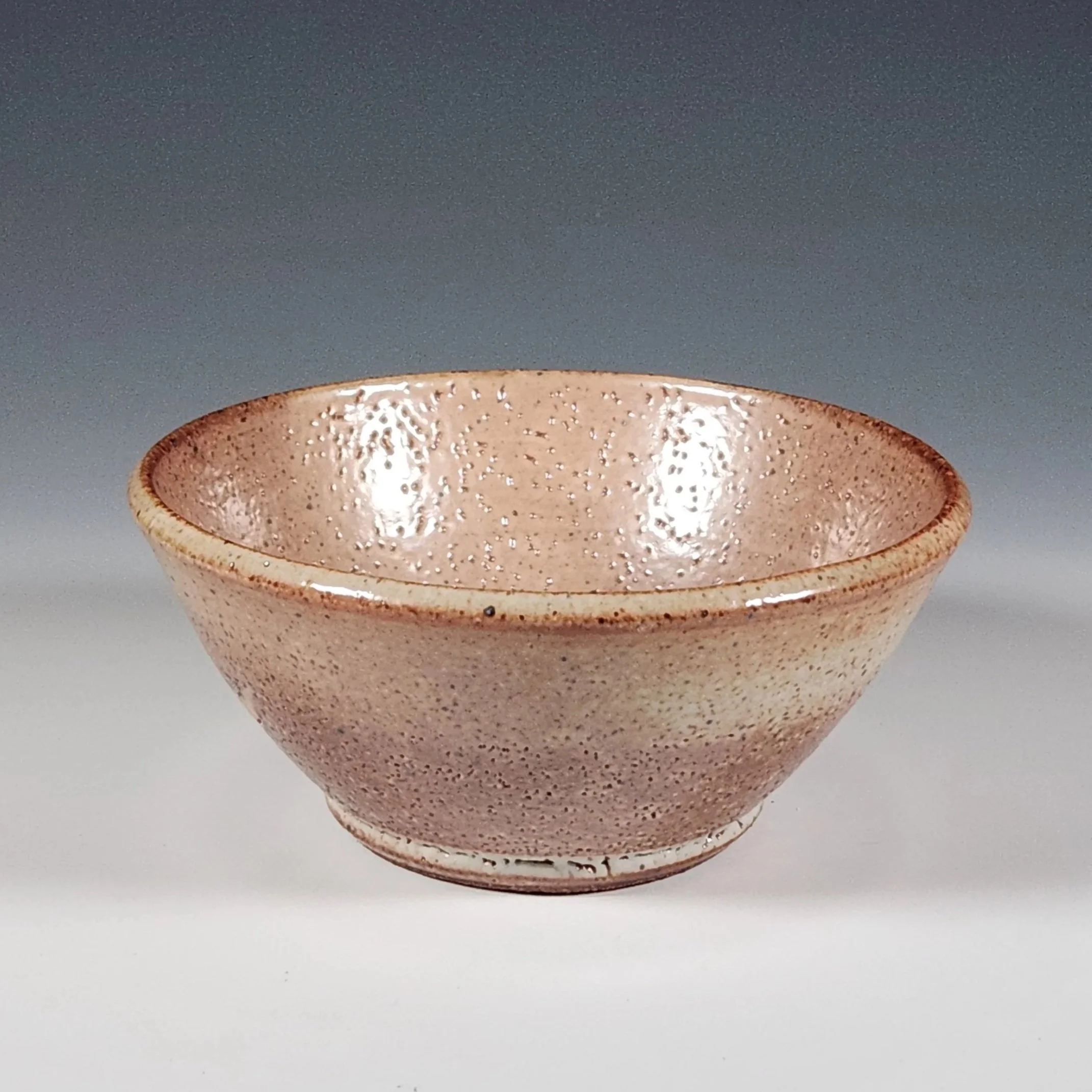 "Handcrafted Stoneware Bowl with Earthy Shino Glaze" 2.5 inches tall
