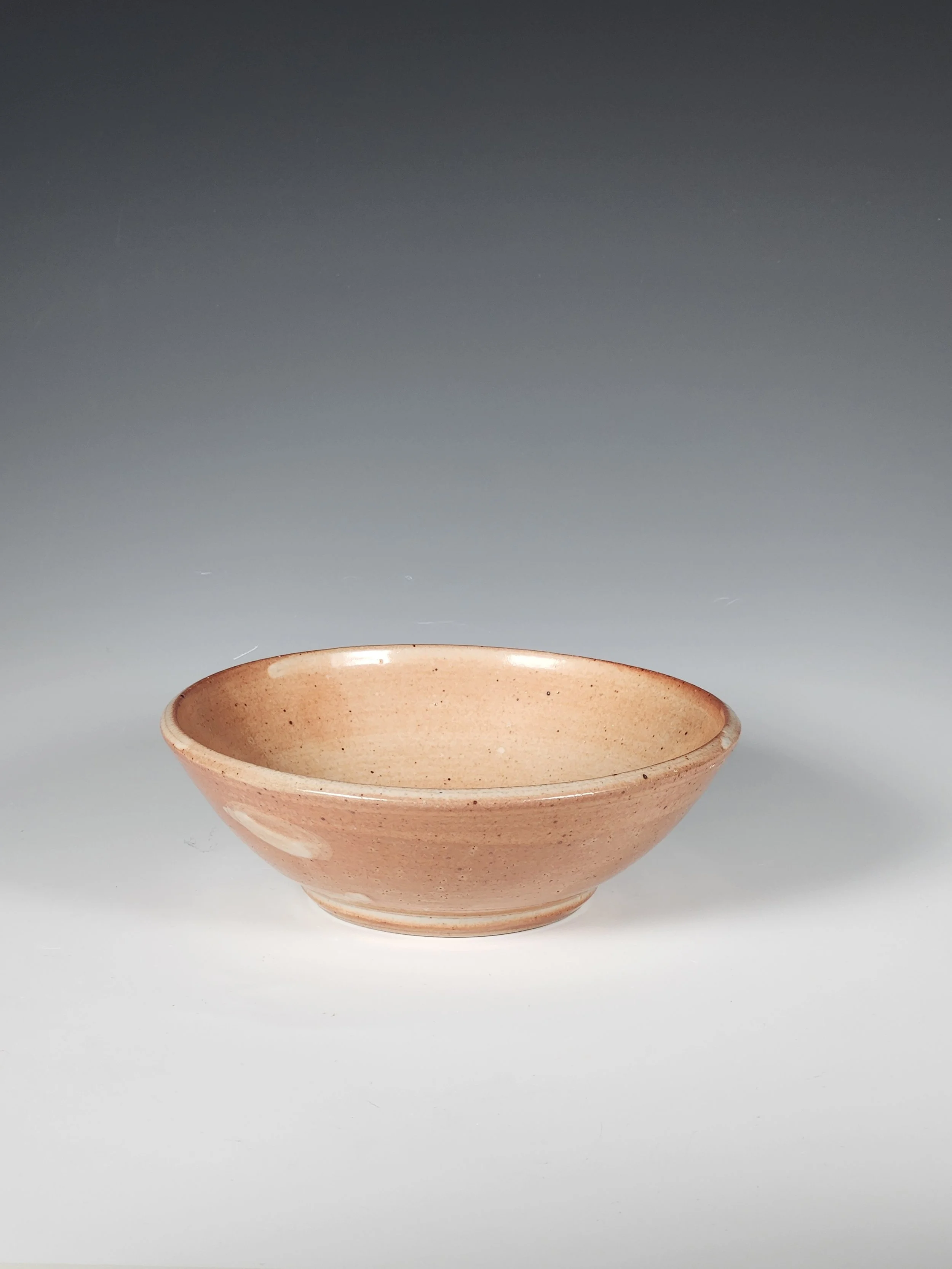 "Handcrafted Stoneware Bowl with Earthy Shino Glaze" 2.25 inches tall