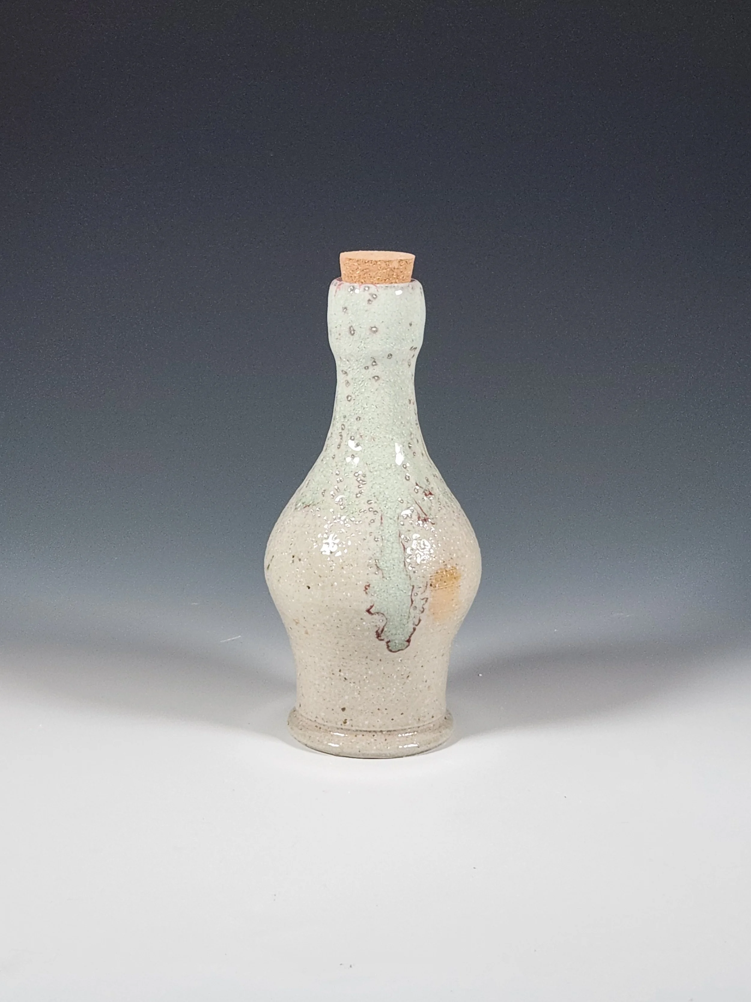 Handmade Stoneware Bottle with Cork" 6.5 inches tall