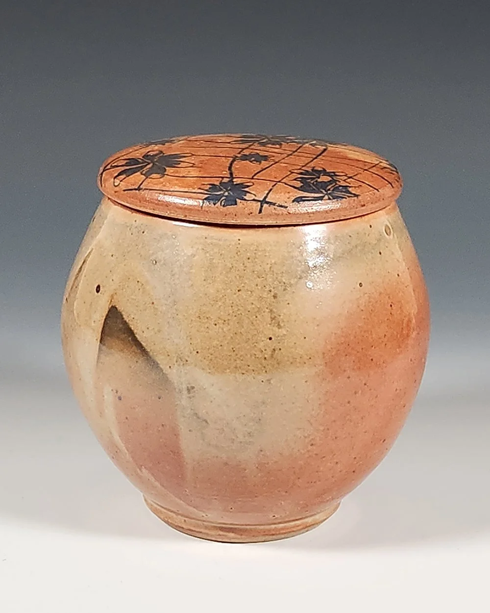 "Artisan Crafted Flange Lid Jar" 4 inches tall