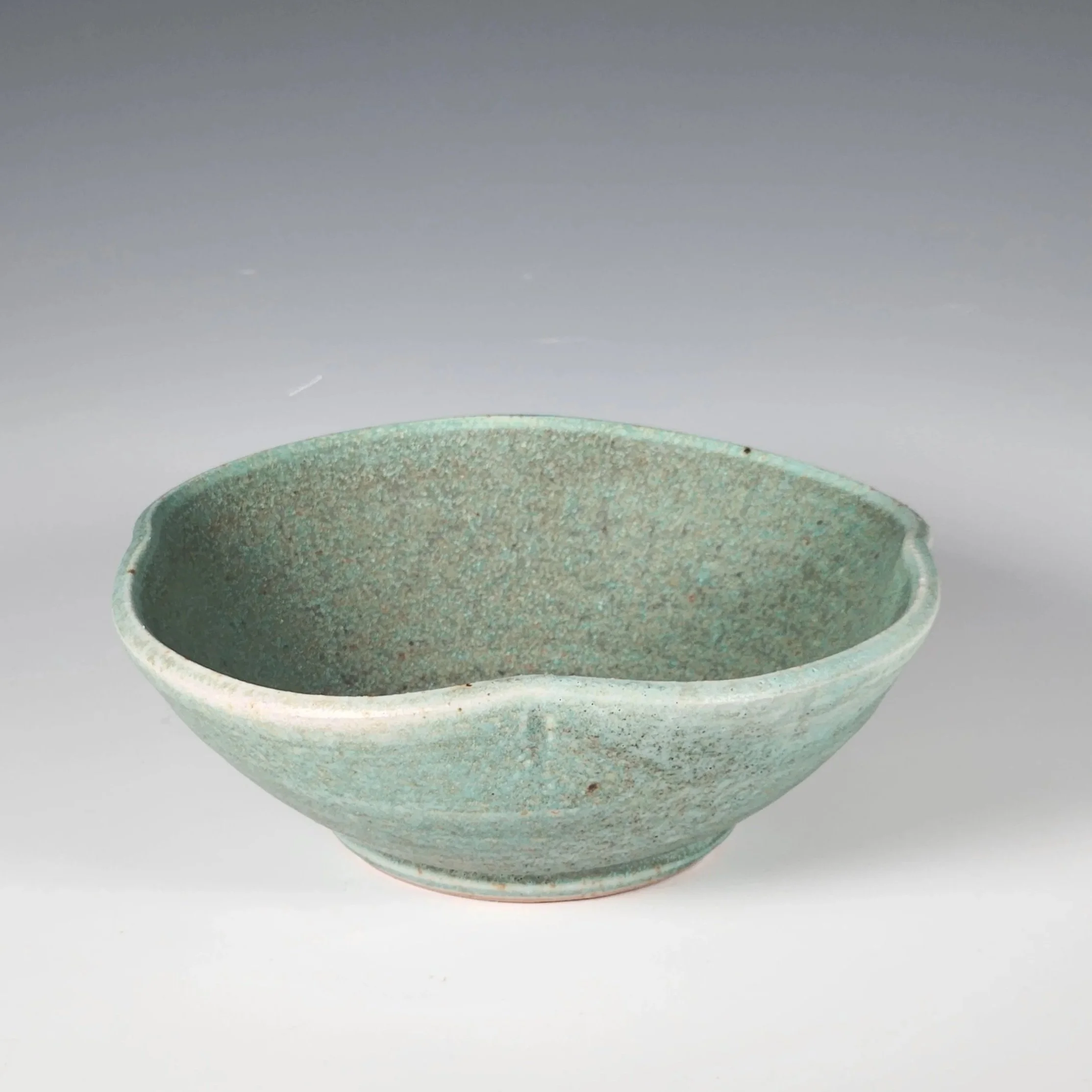 Handmade Sage Green Scalloped Bowl