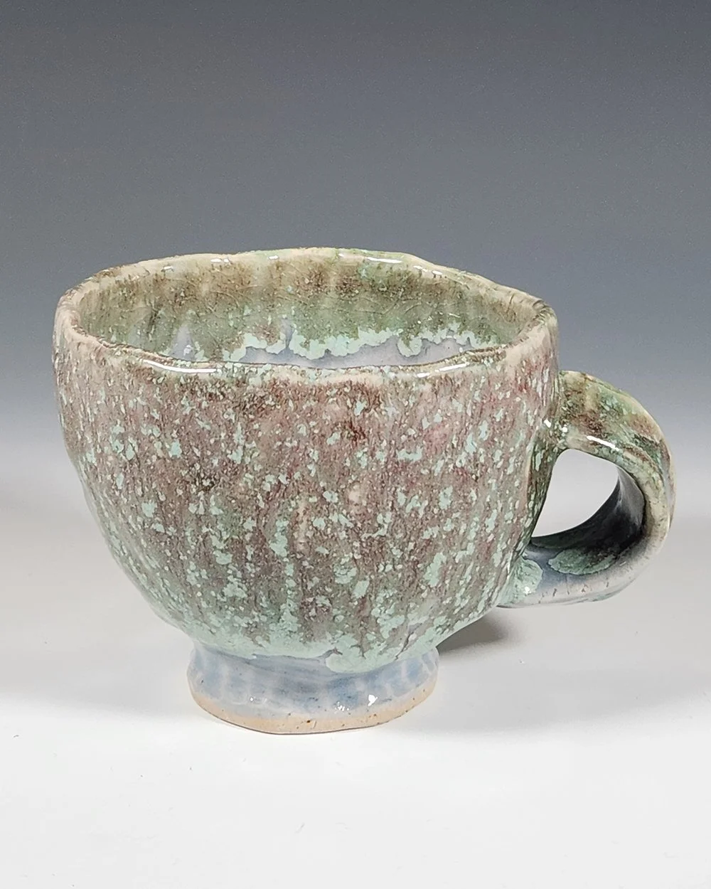 "Artisan Multicolor Ceramic Mug" 3.5 inches tall