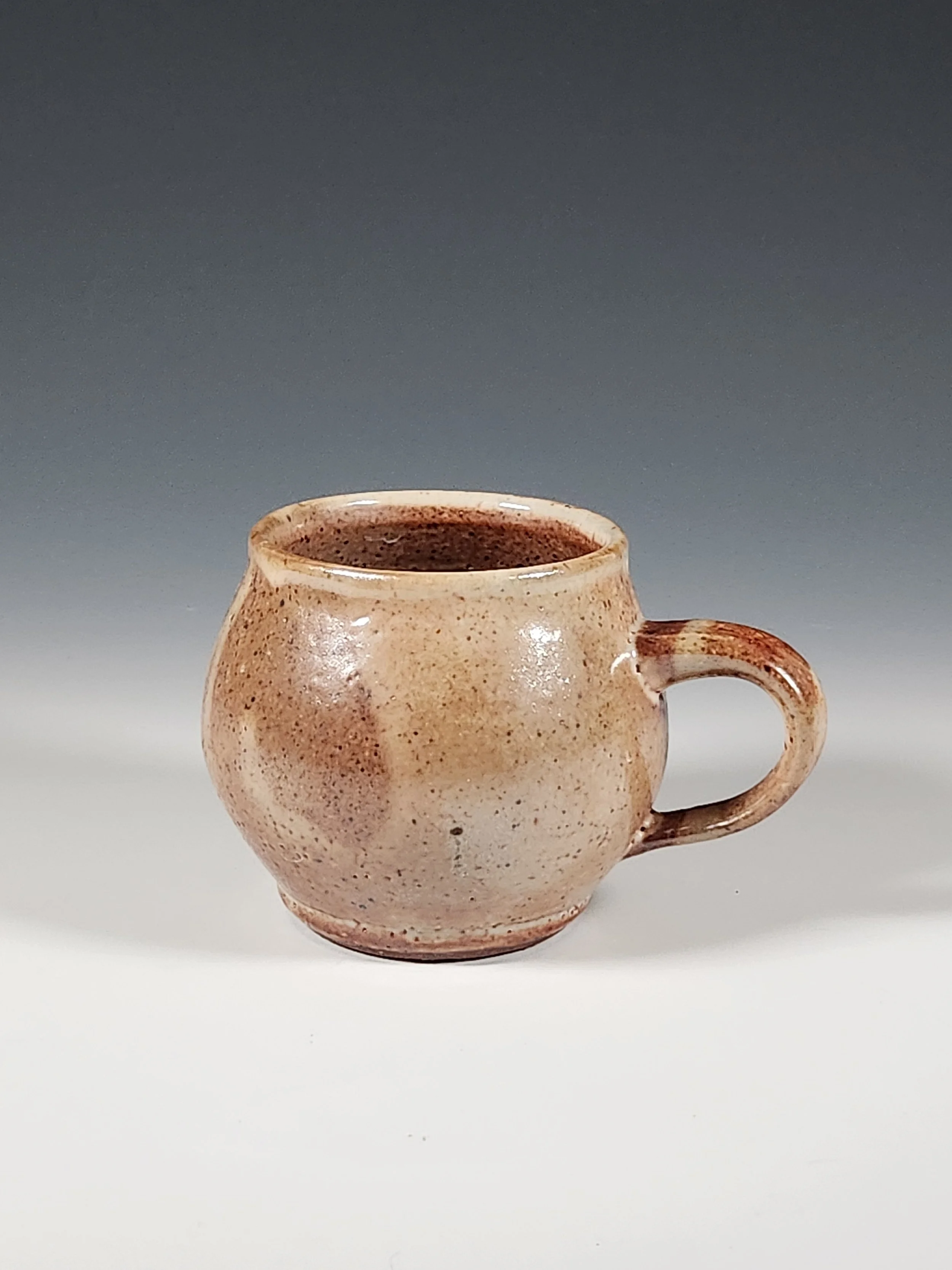 "Rustic Shino Glazed Handmade Stoneware Mug"  3.5" inches tall