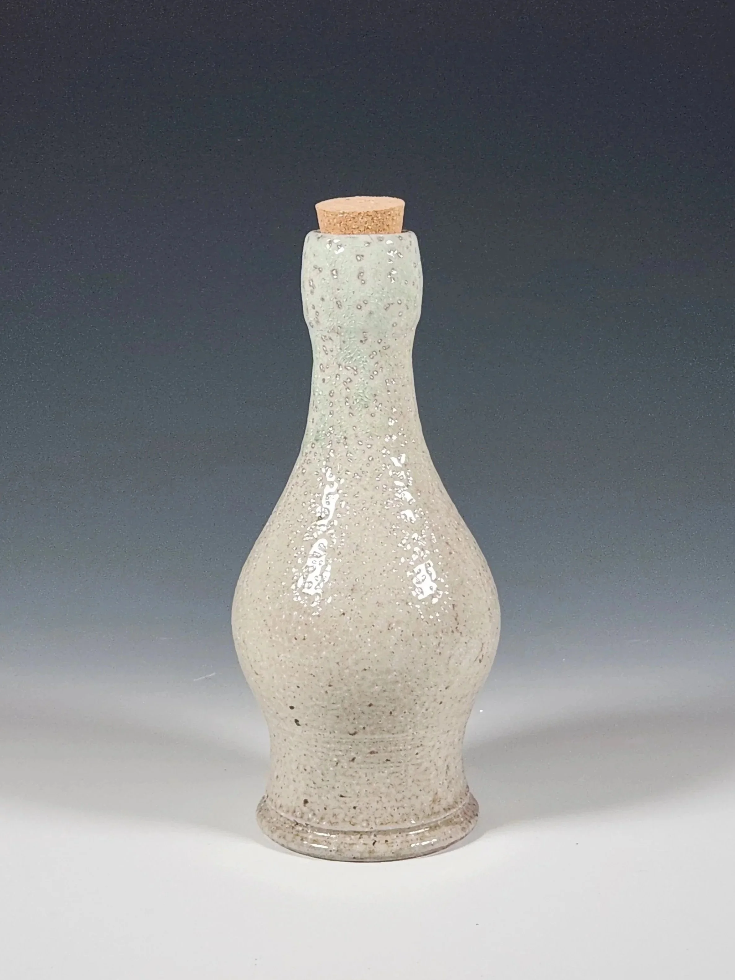 Handmade Stoneware Bottle with Cork" (7 inch)