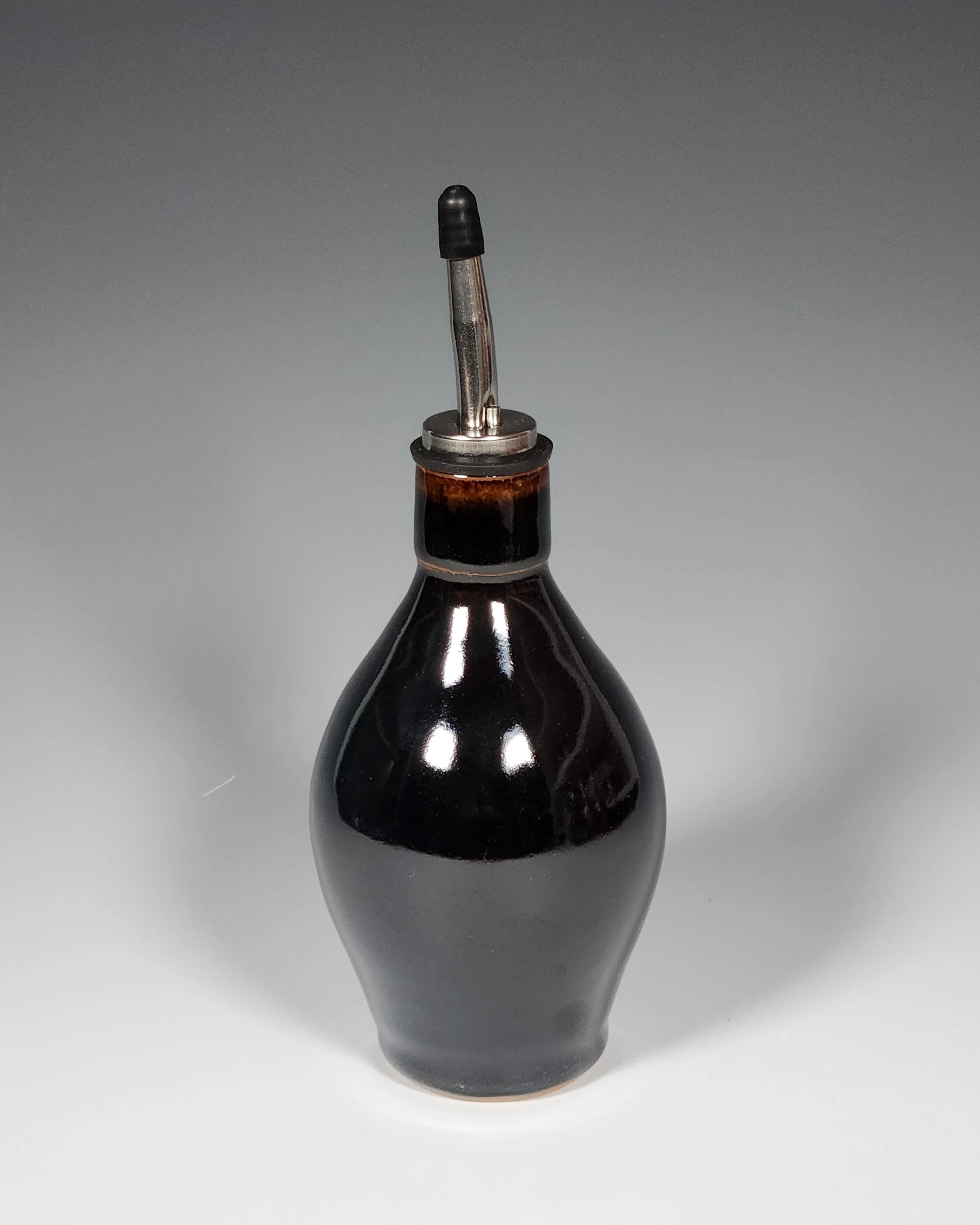 "Black Oil Cruet"  (handmade ceramic) 8.25 inch