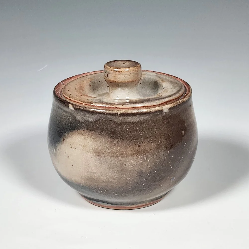 "Rustic Elegance Ceramic Storage Jar" 3.5 inches tall