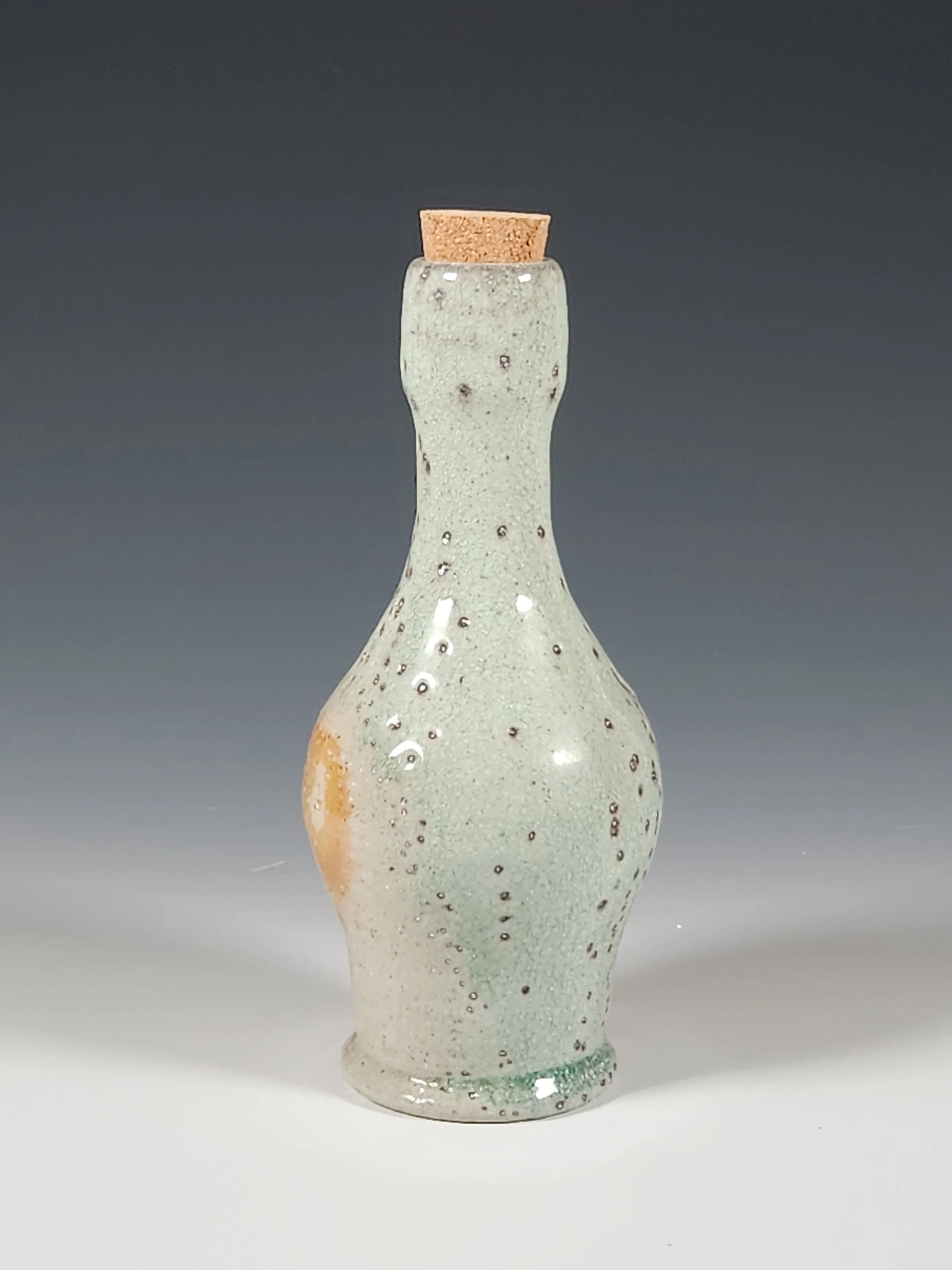 Handmade Stoneware Bottle with Cork" 6.5 inches tall