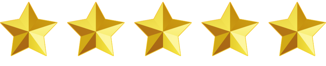 Six gold stars with a pink star in the middle, on a red background.