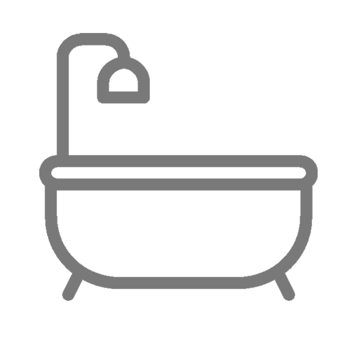 Icon of a bathtub with a showerhead