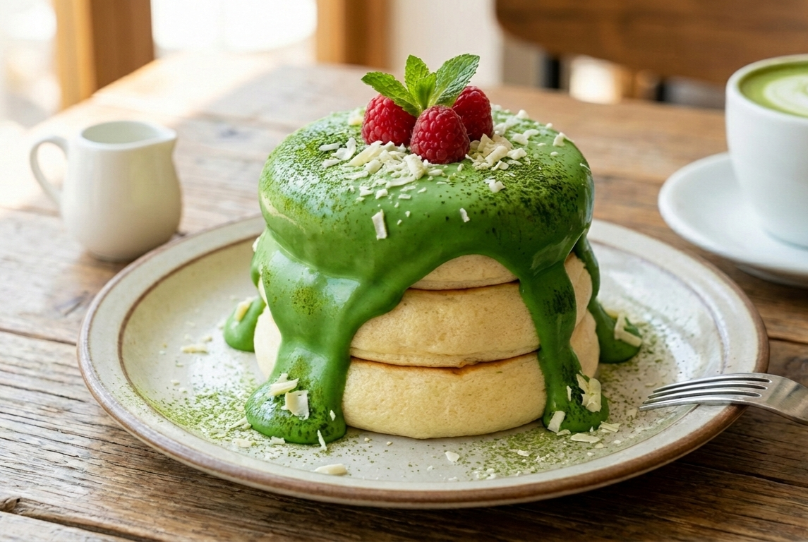 Uji Matcha Fluffy Pan Cake Cream 