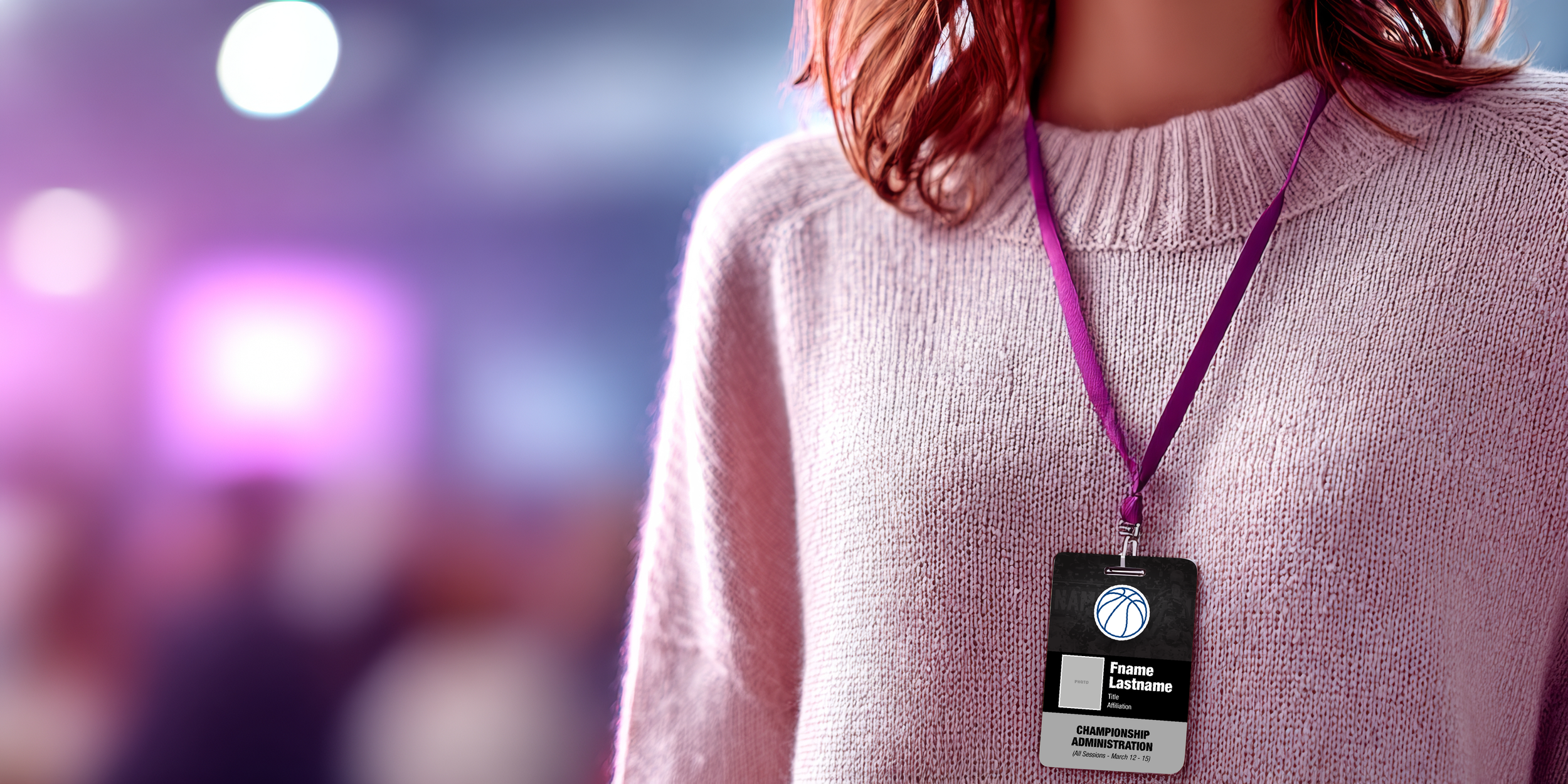 Basketball Championship Organization Staff  Credential Mockup 2025