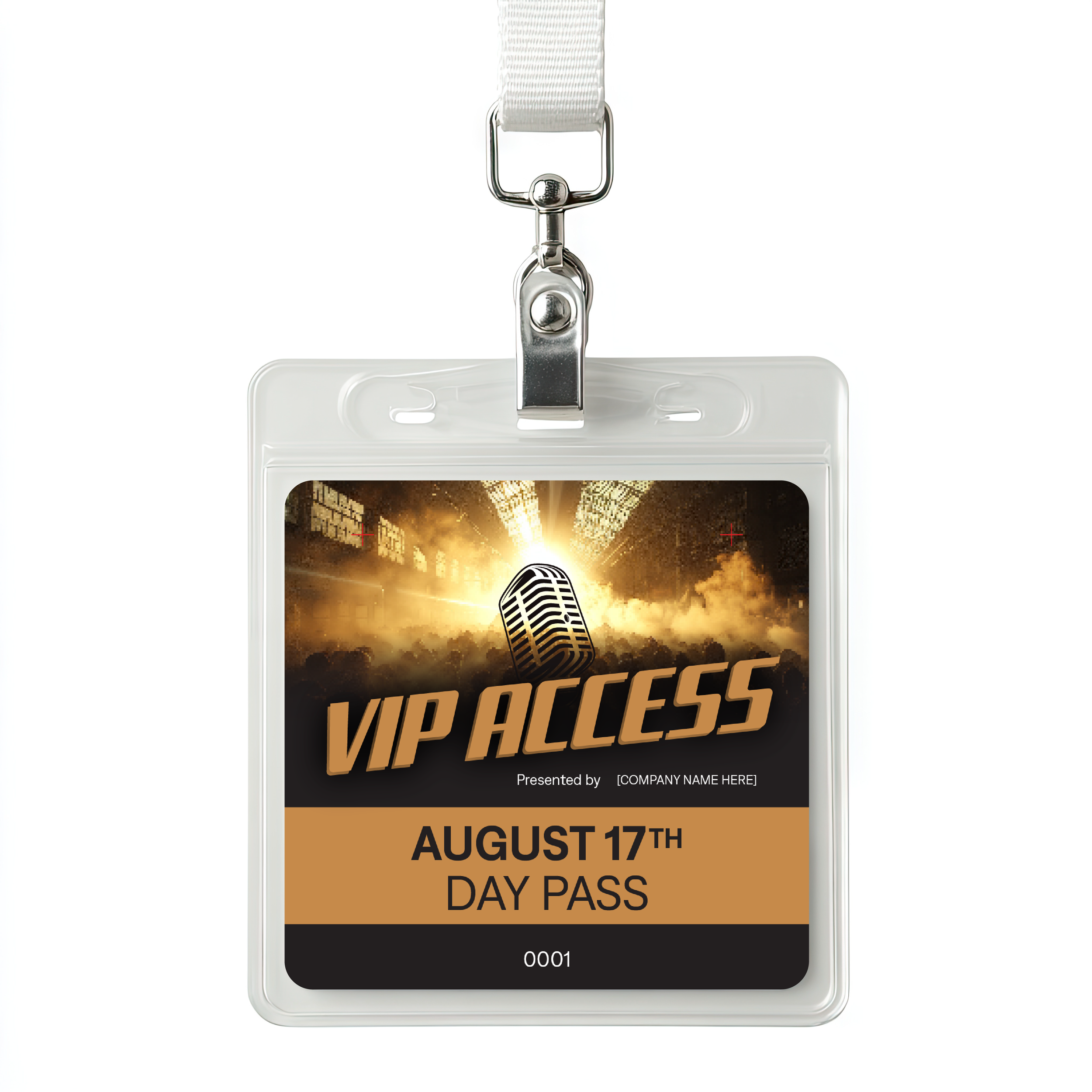 Music Festival VIP Access Credential Mockup