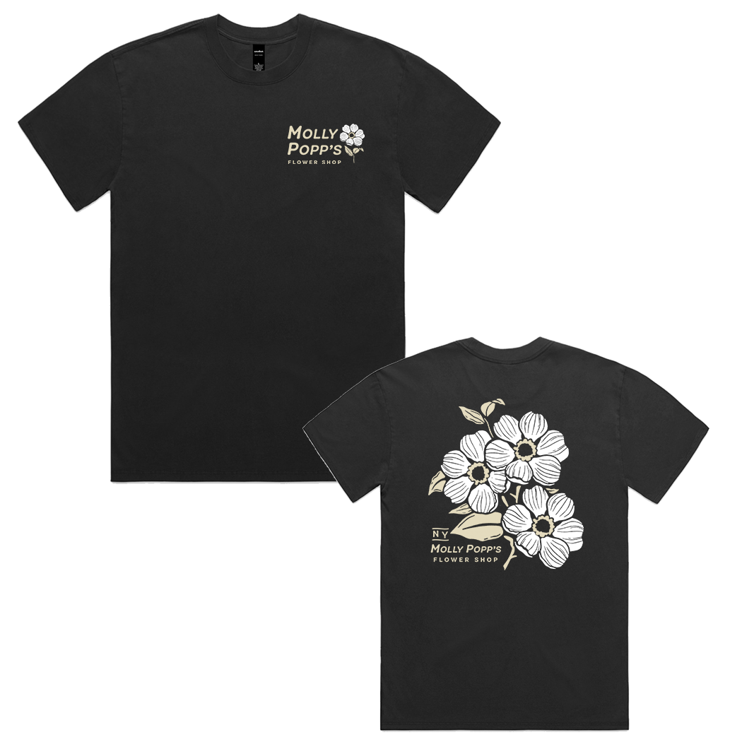 NY Flower Unisex T-Shirt Faded Black