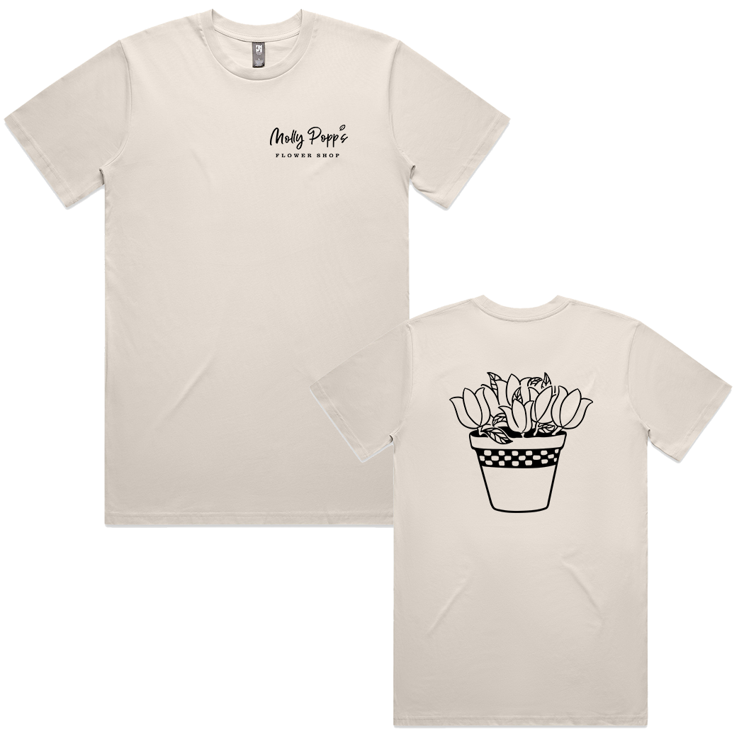 Flower Pot Unisex T-shirt Bone