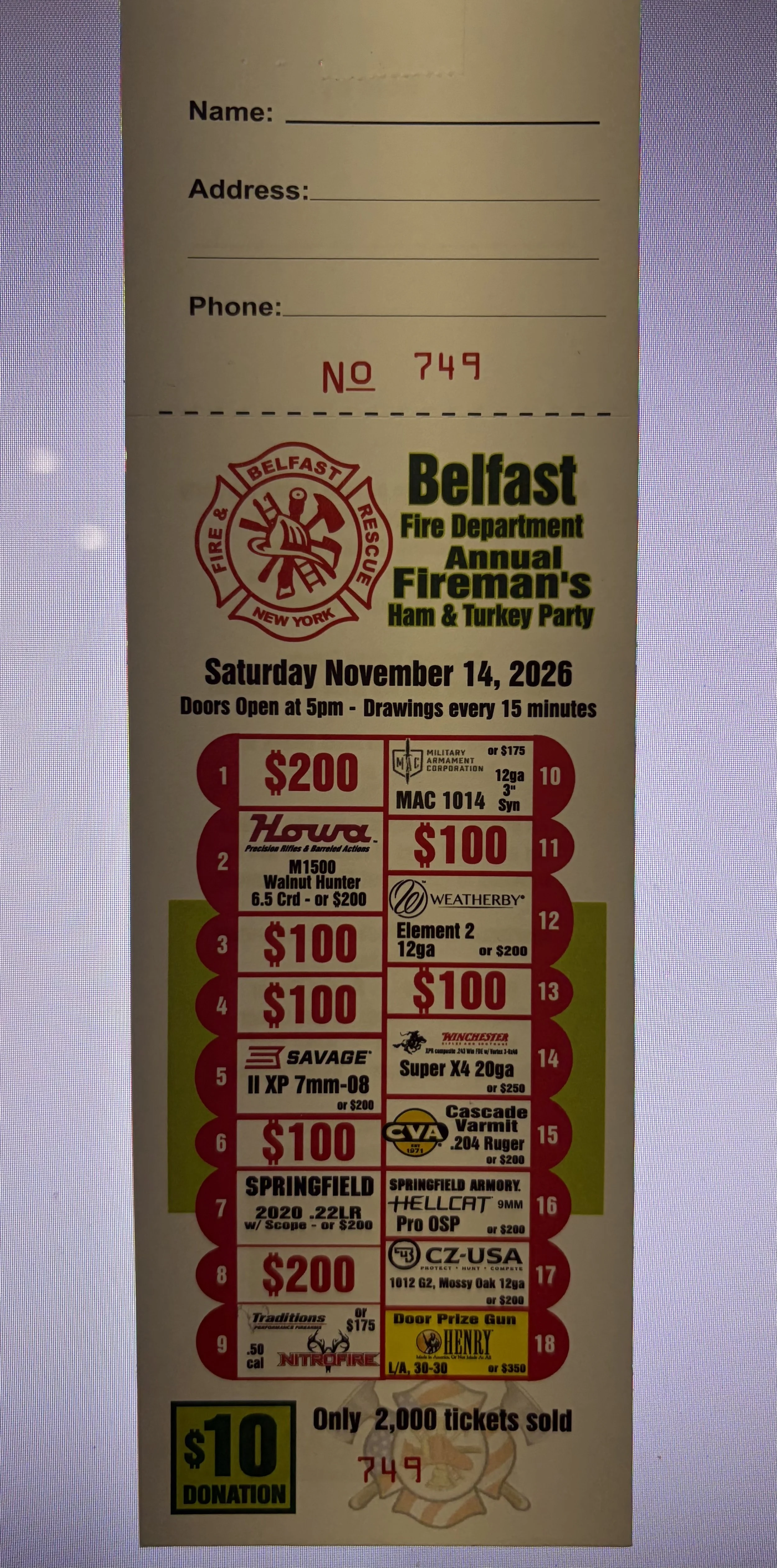 raffle ticket