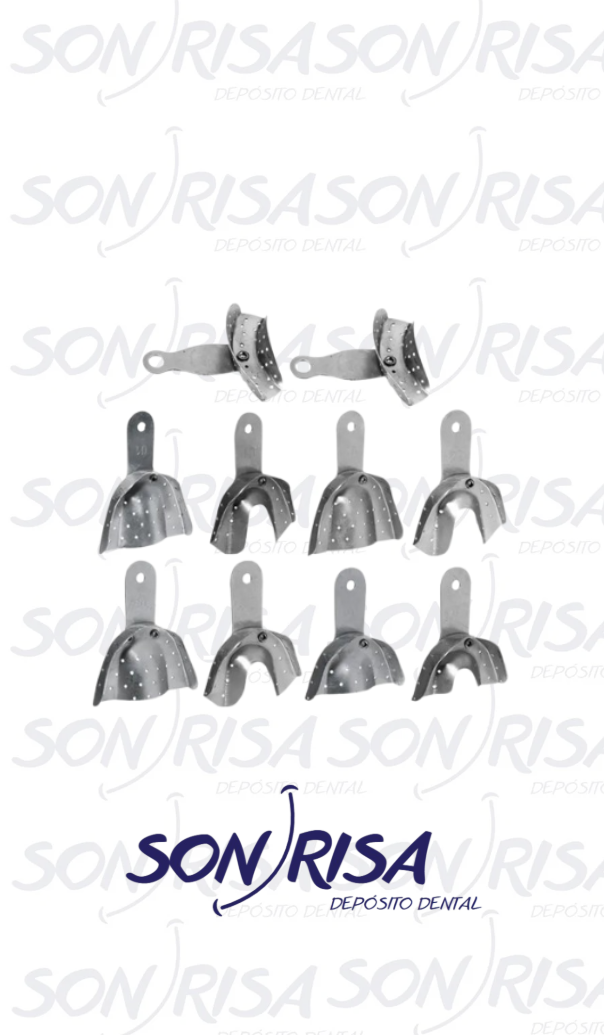 Juego de Cucharillas de Aluminio para Impresiones Dentales