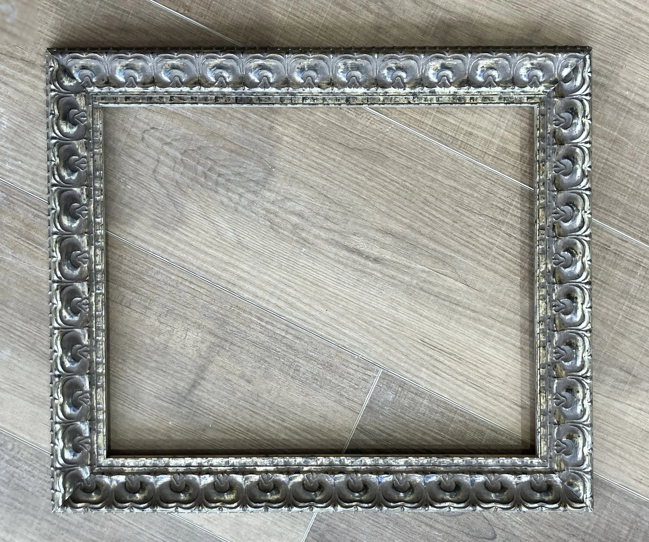 Wood Carved "Francis" Matte Metallic Frame, Medium Size