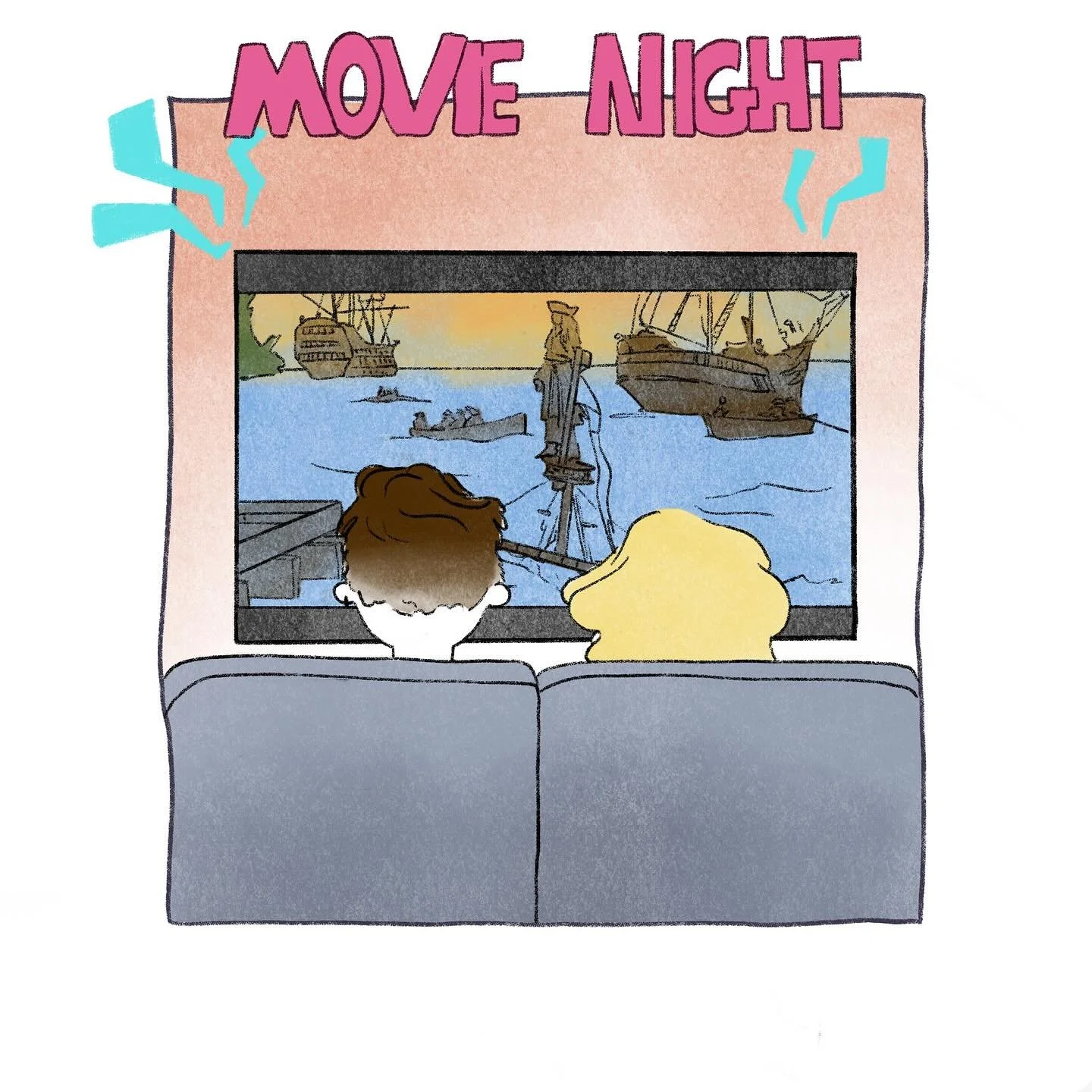 I don&rsquo;t think this is how films are supposed to be watched 🤡

&bull;
&bull;
#illustration #comic #comicartist #illustrator #movies #couples #art #artist #comicartist