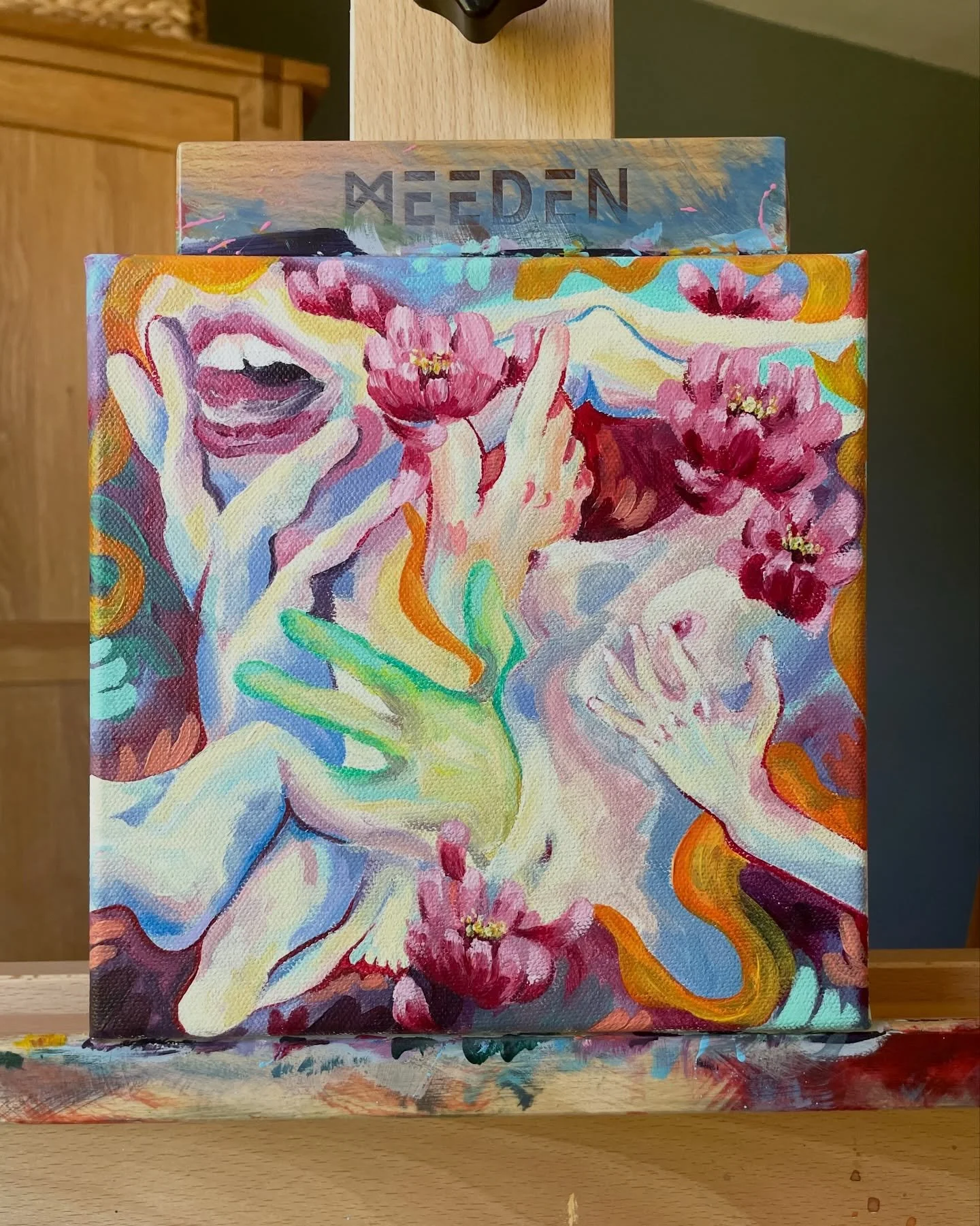 DEVOTION &bull; Acrylic on Canvas, 20 x 20cm 

Colours, colours, colours! I&rsquo;m really going as bright as possible for these 20 by 20 series. Really loving all the pinks in this one 🫶🩷💐

#artist #painting #feminineart #vividpainting #artcloseu