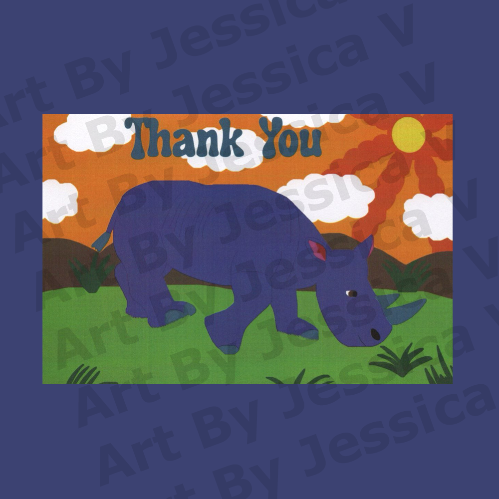 Rhino 70s Thank You Card