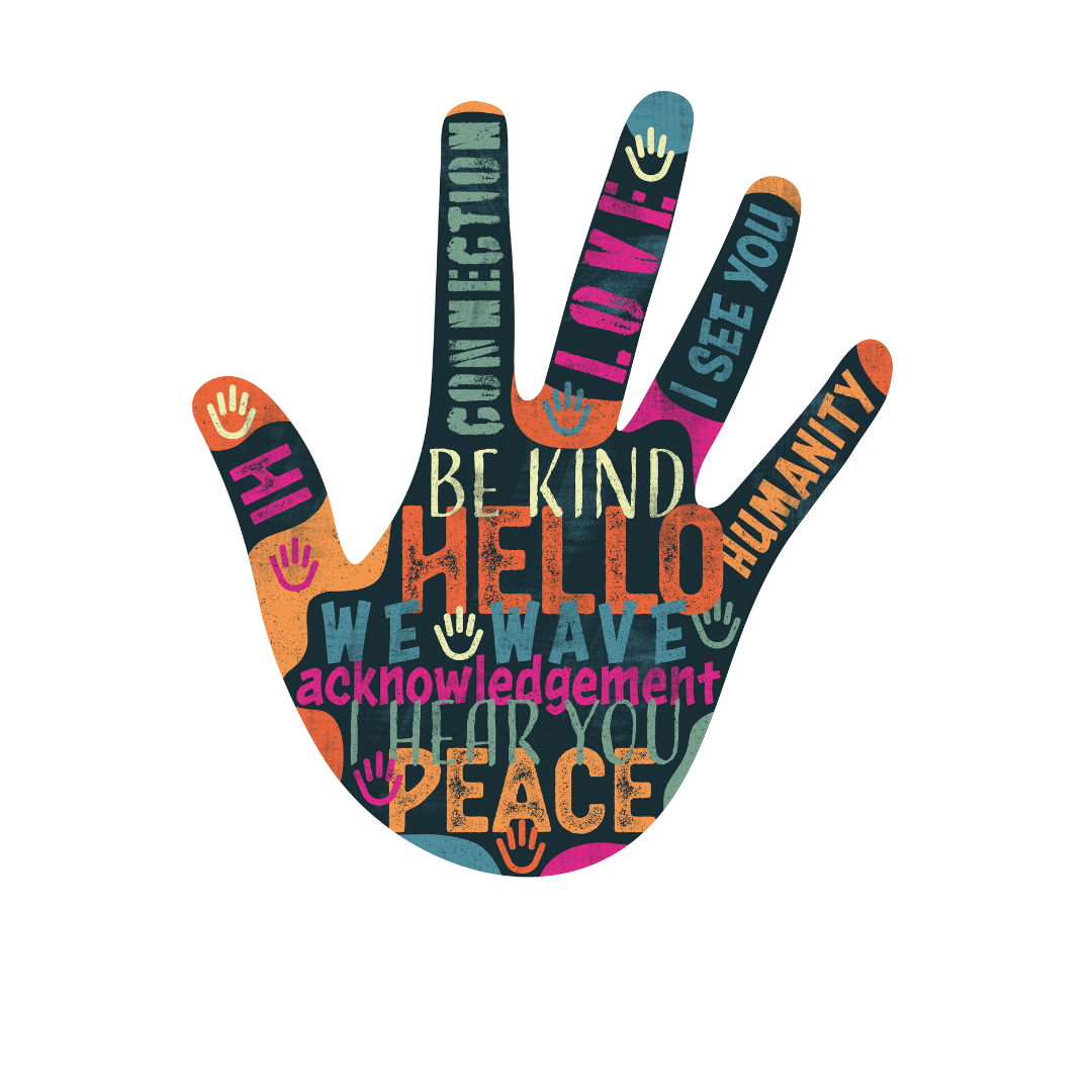 The humanitarian hand sticker