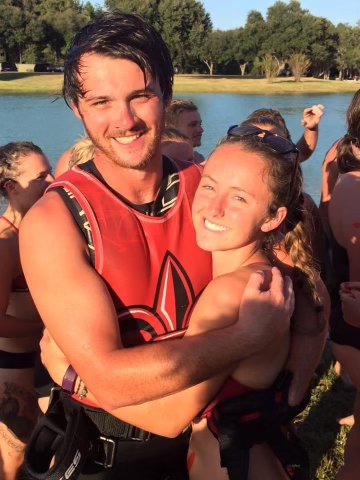 Brittany Greenwood, professional water skier  with fiance, Chris.