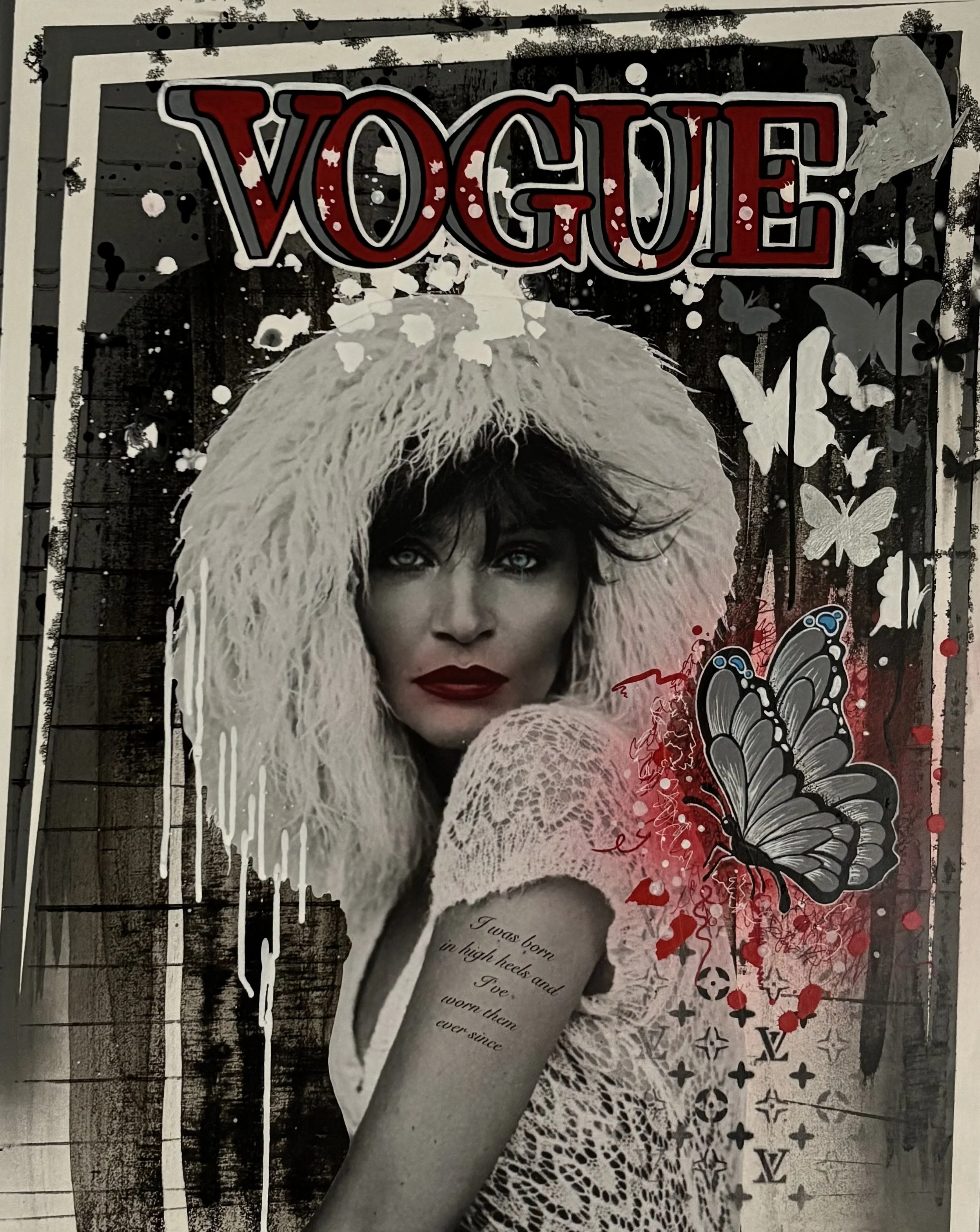 Bold, cinematic, and unapologetically iconic. A dripping blend of fashion fantasy and attitude, turning a classic face into a modern editorial statement