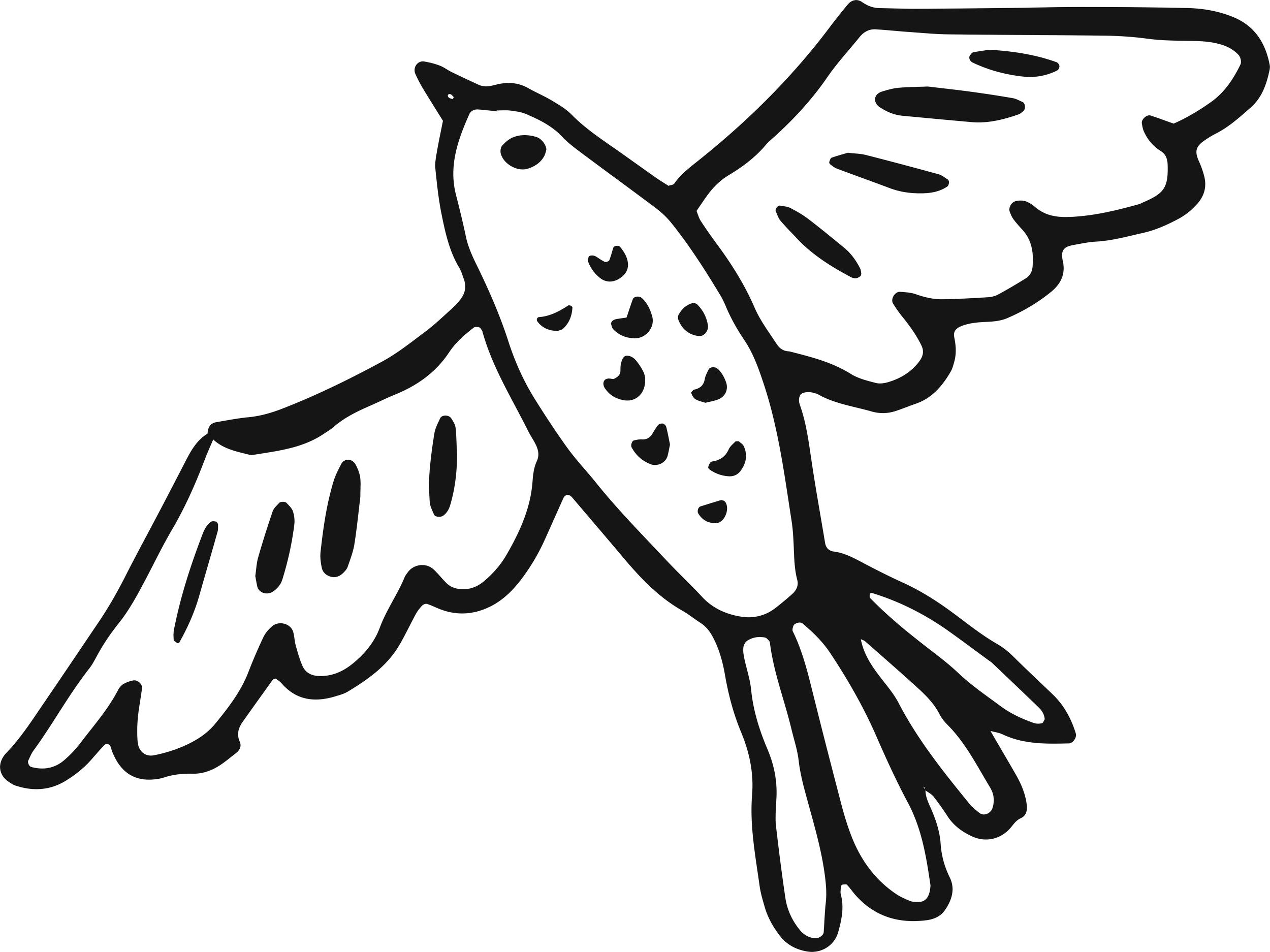 Outline drawing of a bird in flight with wings spread wide.