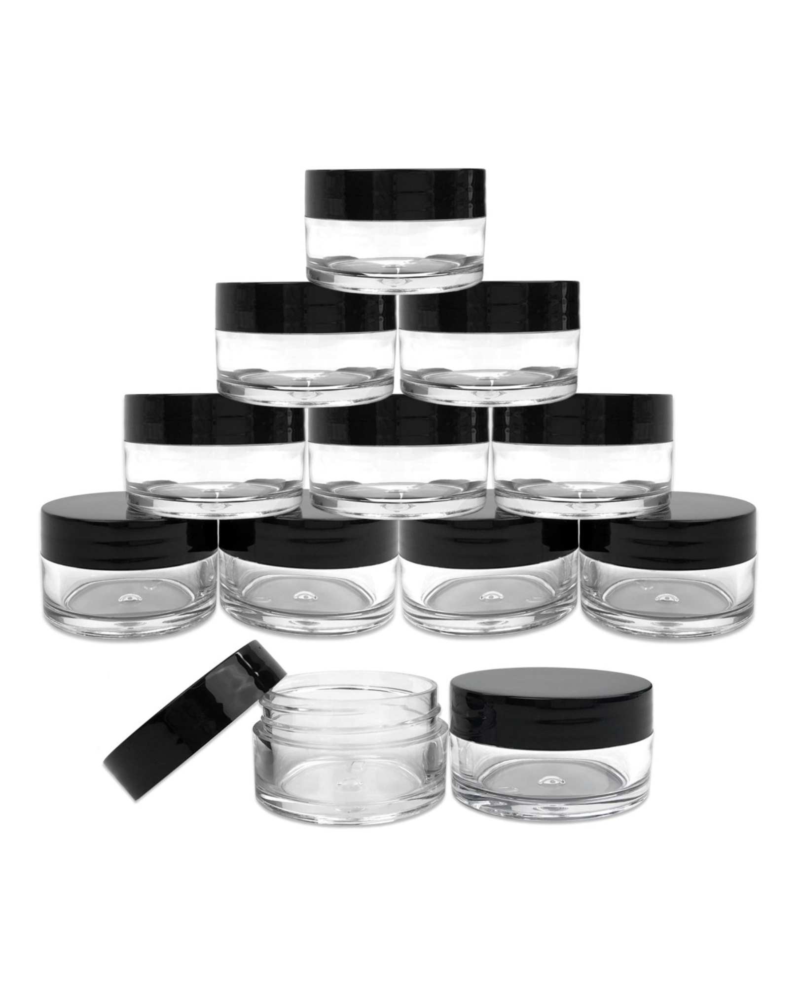 Acrylic Round Clear Jars with Lids for Lip Balms, Creams, Make Up, Cosmetics, Samples, Ointments and other Beauty Products 